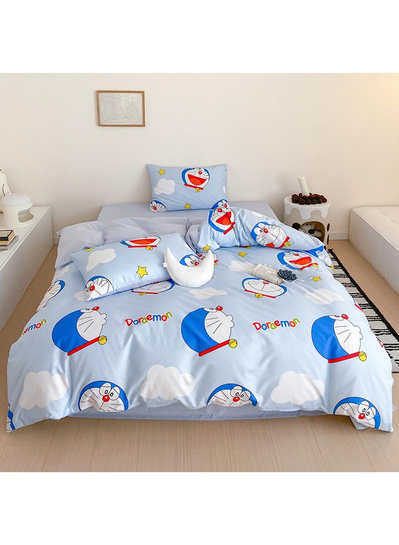 4-Piece Doraemon Cotton Comfortable Set Fitted Sheet Set Children'S Day Gift Birthday Gift