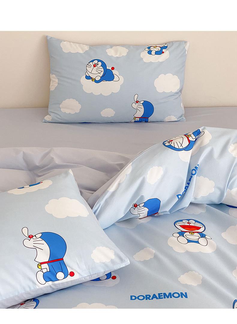 4-Piece Doraemon Cotton Comfortable Set Fitted Sheet Set Children'S Day Gift Birthday Gift