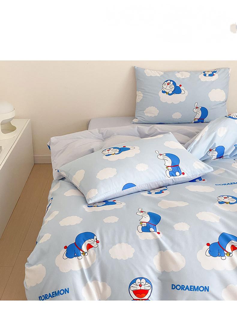 4-Piece Doraemon Cotton Comfortable Set Fitted Sheet Set Children'S Day Gift Birthday Gift