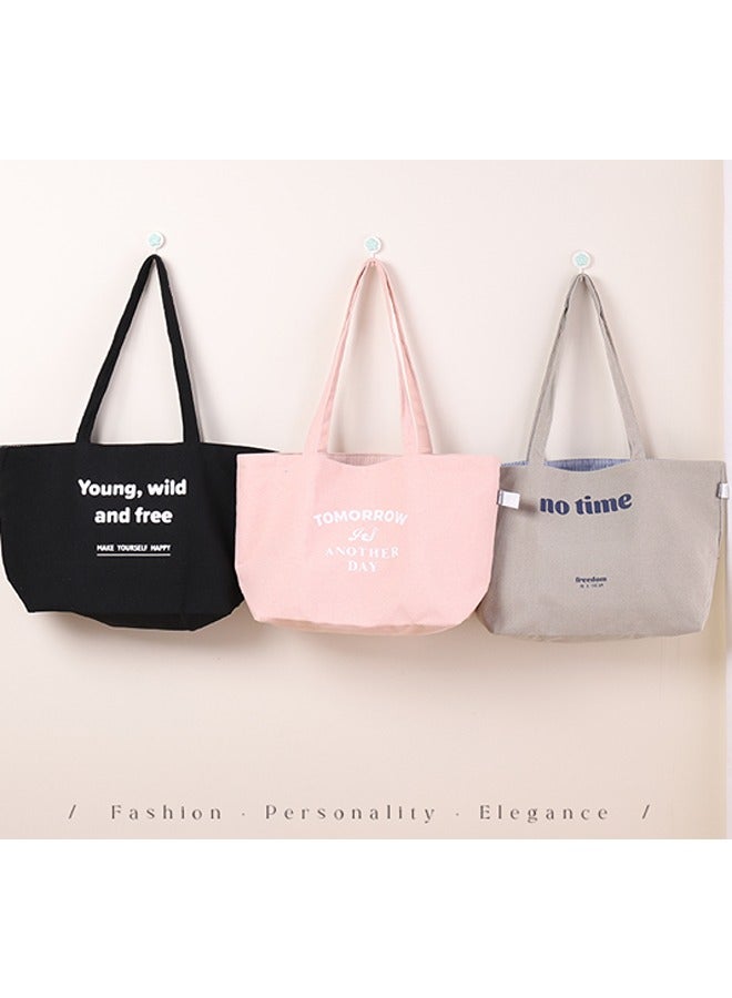 Simple Letter Double-Sided Portable Bag 3 pieces