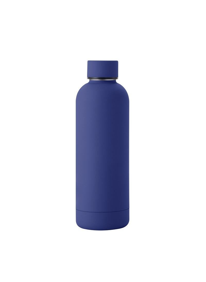 304 Stainless Steel Small Mouth Bottle Thermos Cup Portable Cup Dark Blue 500ml