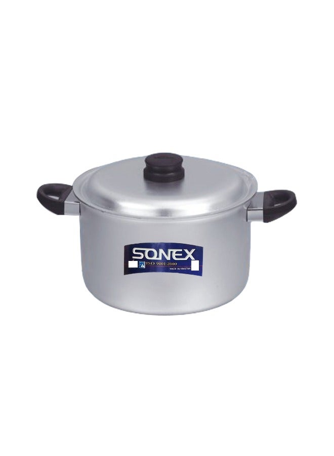 Sonex Anodized Bakelite Handle Cooking Pot No.4 – 26 cm Diameter, Durable, Dishwasher Safe, Modern Design with Lid, Ideal for Biryani, Rice, and Curry