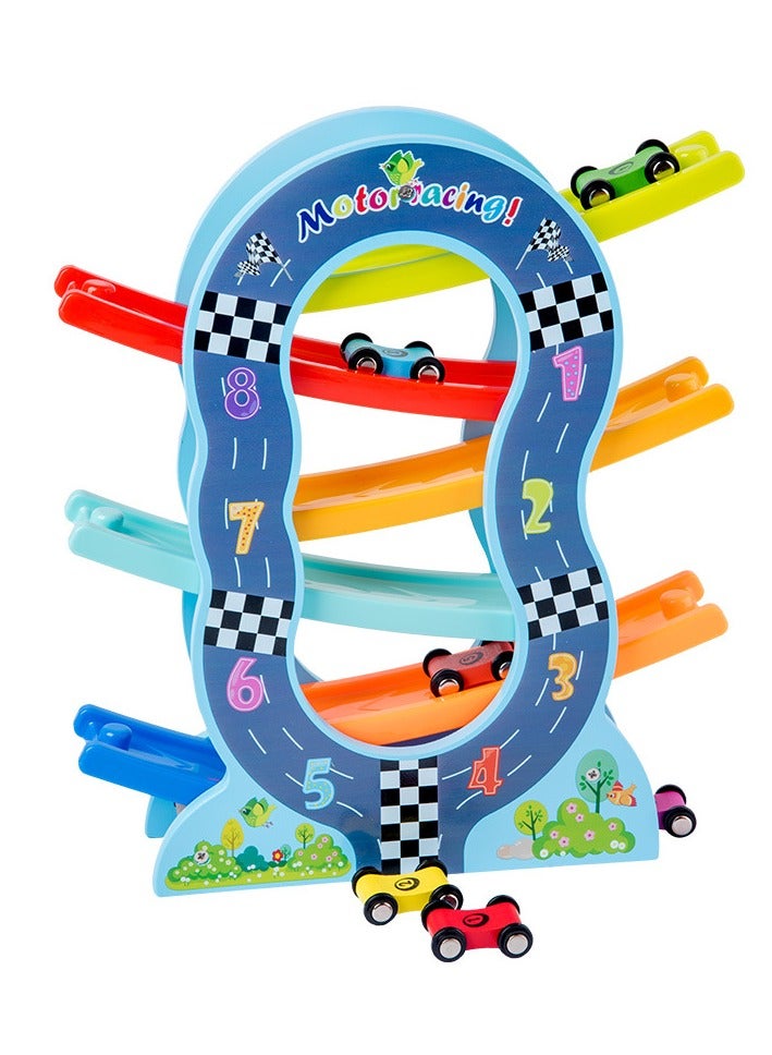 Wooden Early Education Colorful Glide Car Parent-Child Interactive Educational Toy