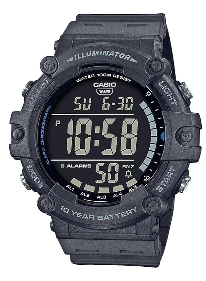 Casio Unisex-Adults Digital Quartz Watch with Plastic Strap AE-1500WH-8BVEF, Grey, bracelet