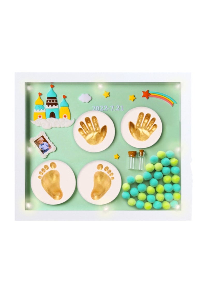 Baby hand and foot prints mud lanugo souvenir photo frame newborn baby hand prints and footprints commemorative gift set