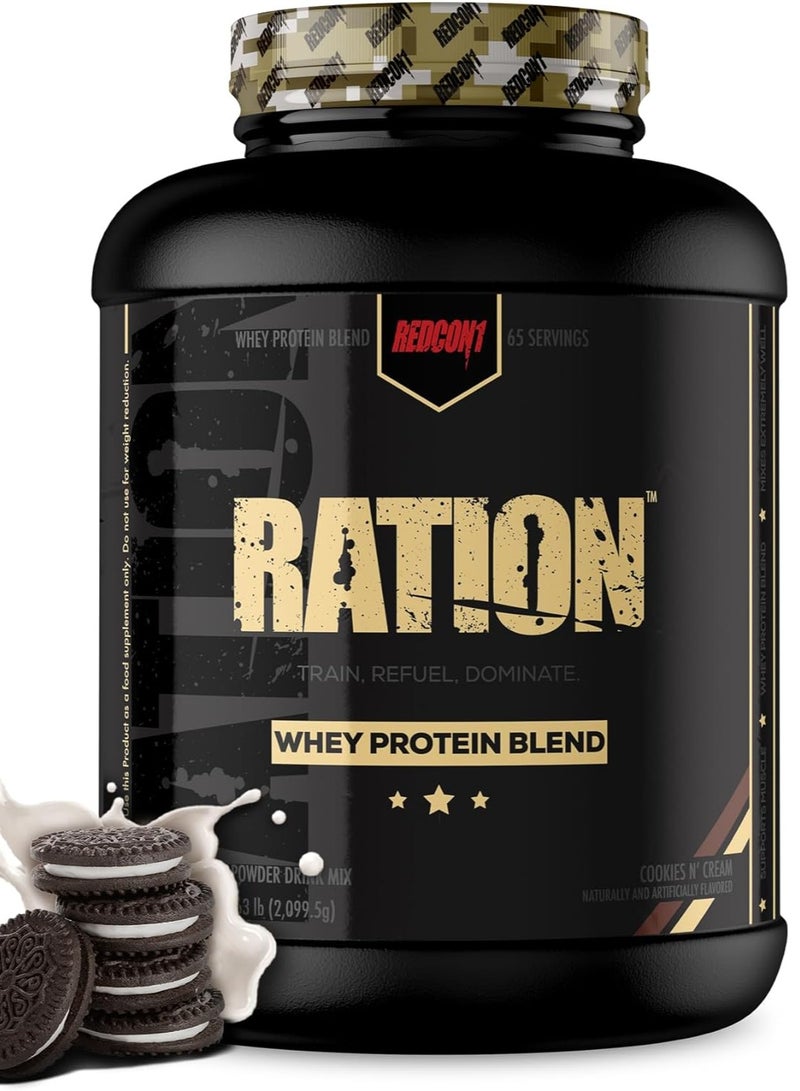REDCON1 Ration Whey Protein Blend, Cookies and Cream Flavor 2.26 kg