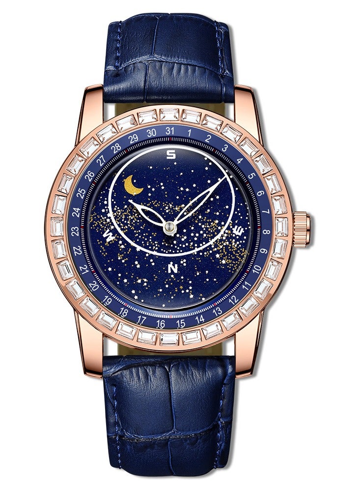 Men's Starry Sky Dial Luminous Waterproof Quartz Watch