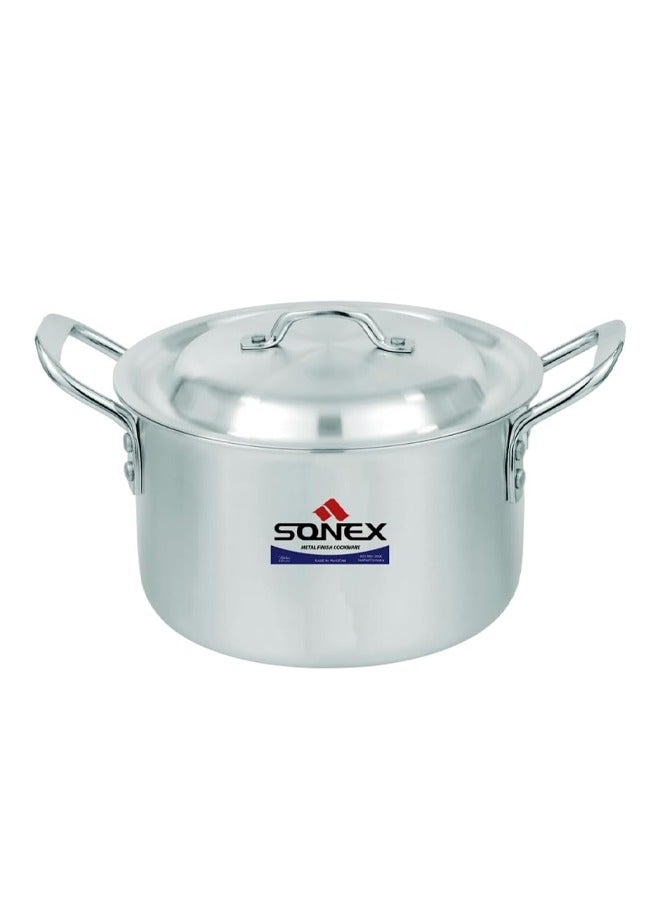 Sonex Classic Cooking Pot No.7 – 33 cm Diameter, 15 Liter Capacity, Aluminum Construction, Stainless Steel Handles, Includes Lid