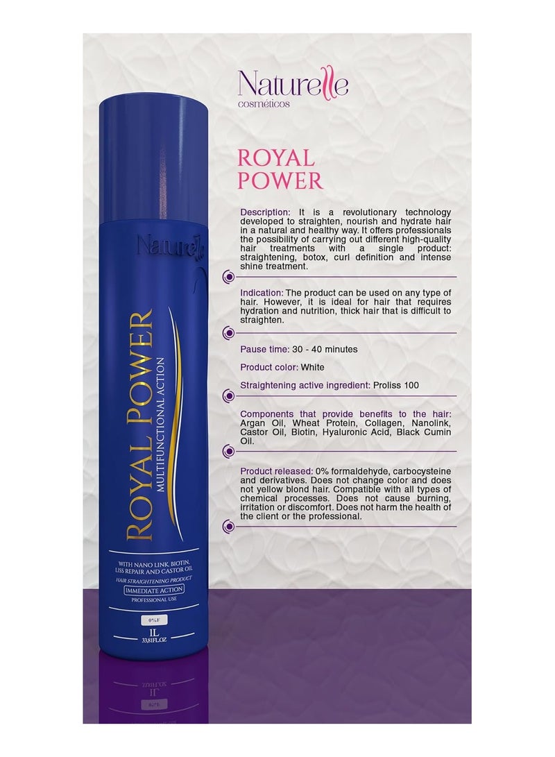 Royal Power treatment protien brazillian total repair protein recharge leave In Conditioner 1L repairing Hair Protien is a free formalin and helps to strengthens and restores dry damaged hair