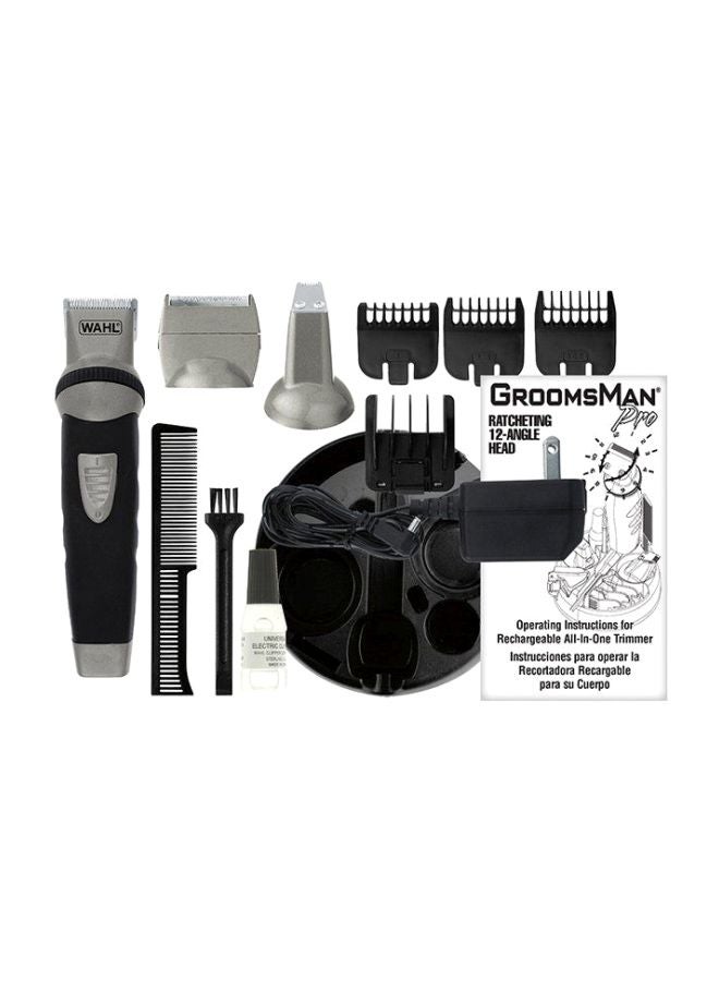 Groomsman Body Rechargeable Cord/Cordless Beard Trimmer Set Black