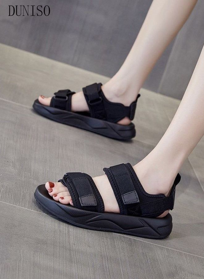 Women's Summer Walking Sandals Air Cushion Support Platform Ankle Strap Shoes Comfortable Casual Wedge Sandals
