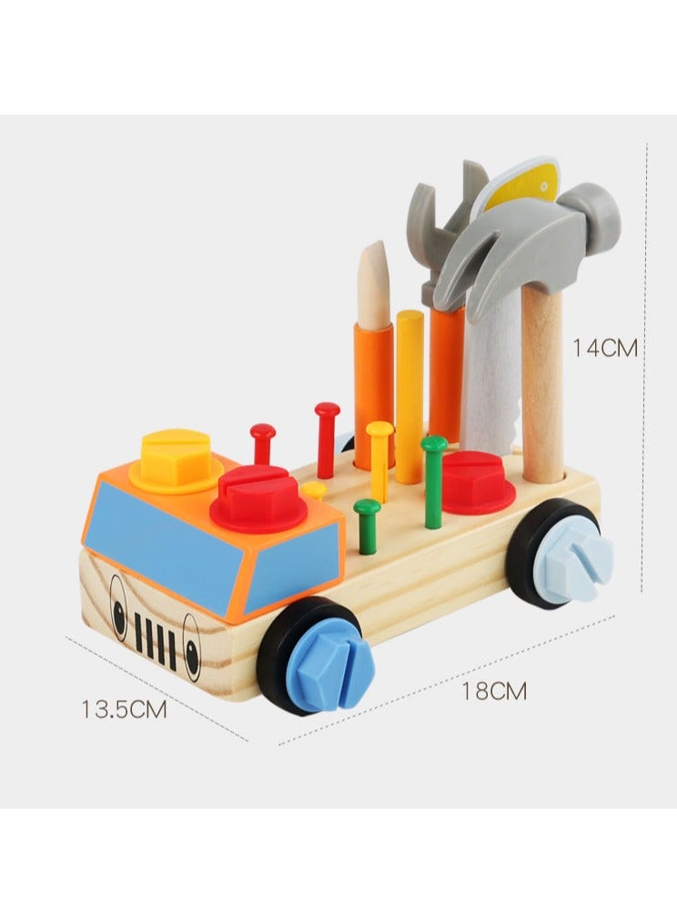 Children's Wooden Repair Tool Disassembly and Assembly Nut Car Puzzle Toy