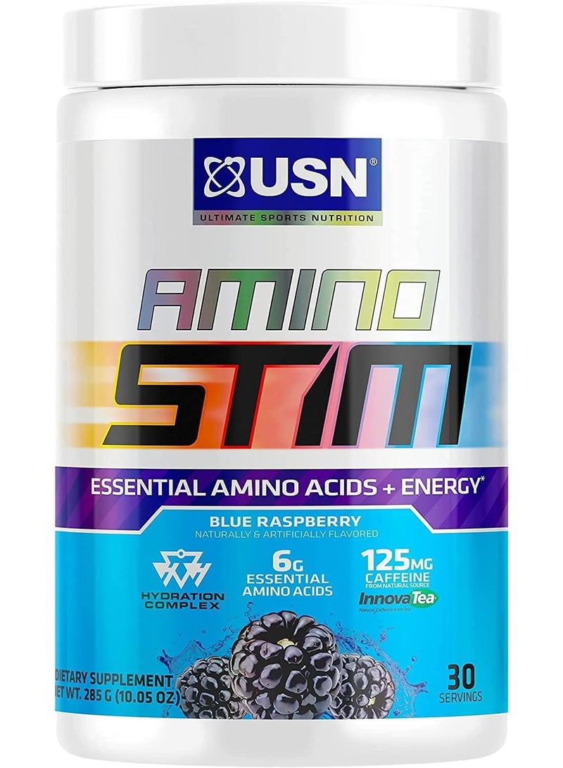 USN Amino Stim Essential Amino Energy, Blue Raspberry Flavor, 285g