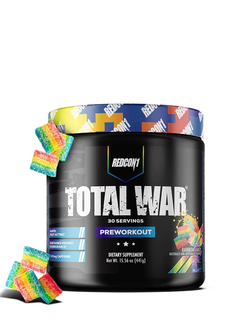 REDCON1 Total War Pre Workout Rainbow Candy Flavor, 441g