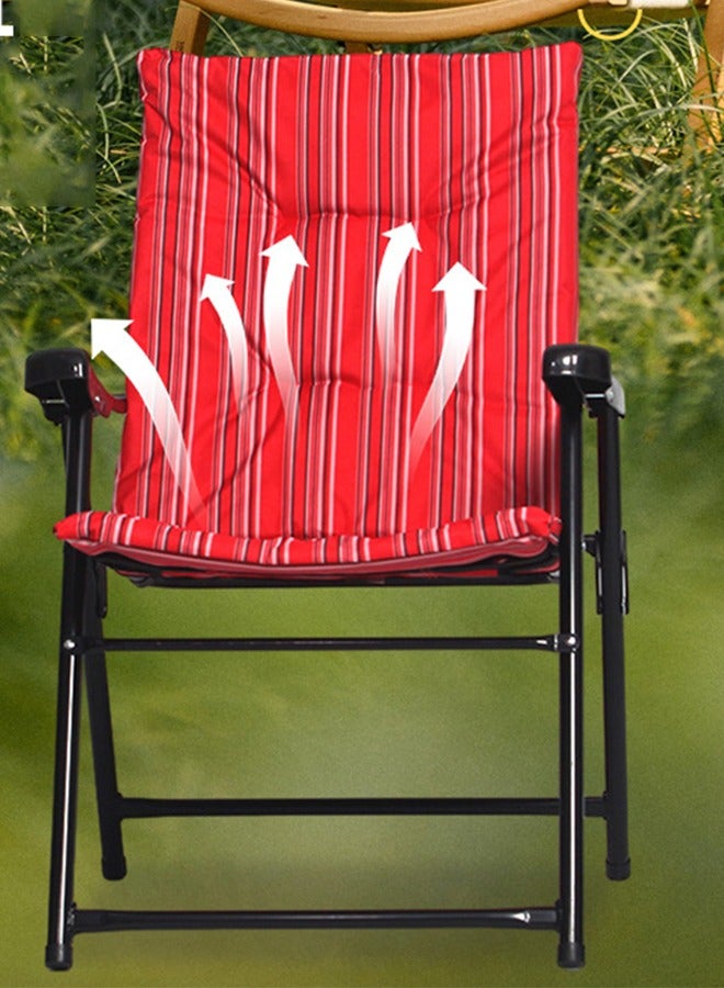 Beach Chair Foldable Camping Chair For Outdoor Camp Beach Travel Picnic Hiking(Red Stripe)