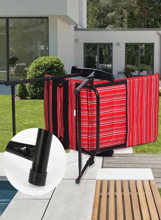 Beach Chair Foldable Camping Chair For Outdoor Camp Beach Travel Picnic Hiking(Red Stripe)