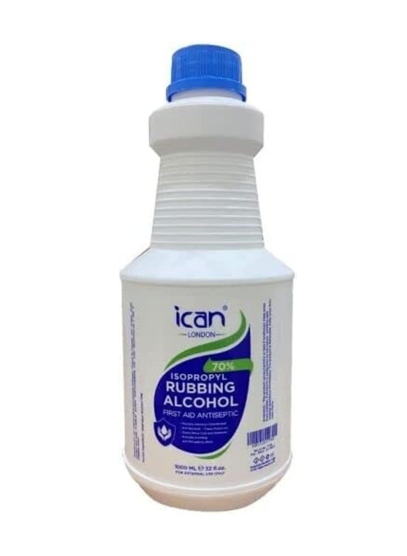 ican london isopropyl rubbing Alcohol 70% First aid Antiseptic 1000ml (1 litre)