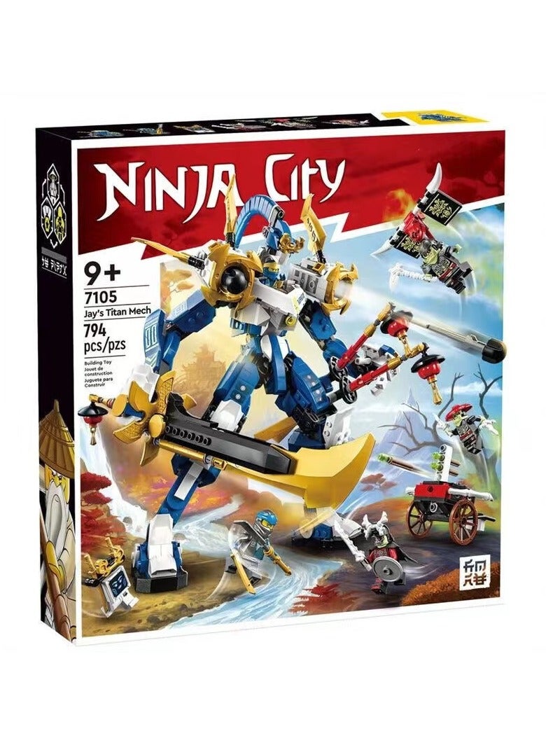 Compatible with LEGO 71785 Ninjago Jay's Titan Mech building toy set (794 pieces)