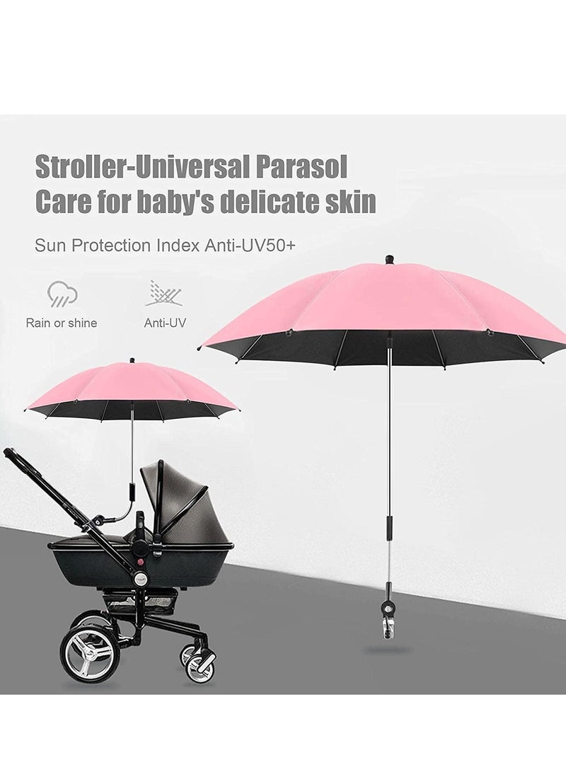 Baby Stroller Parasol 75 Cm Sunshade with Clip Universal Stroller UV Protection Umbrella
