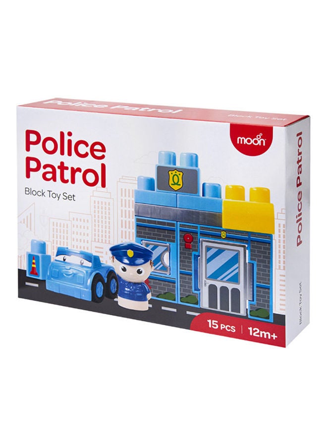 Police Patrol, Set Of 15 Pcs, Creative Activity Toy Set Gift For 12M And Above Toddlers