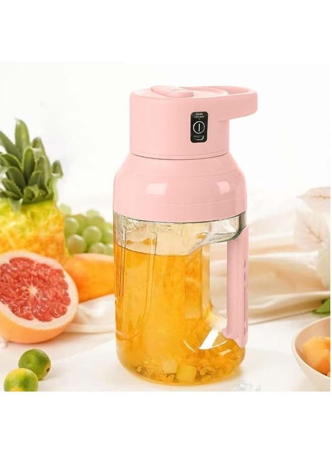 Electric Shaker Bottle Portable USB C 8 Blades Rechargeable 1.5 L Protein Shake Mixer, Shaker Cups for Protein Shakes and Meal Replacement Shakes, BPA Free 1500mAh Battery (PINK)