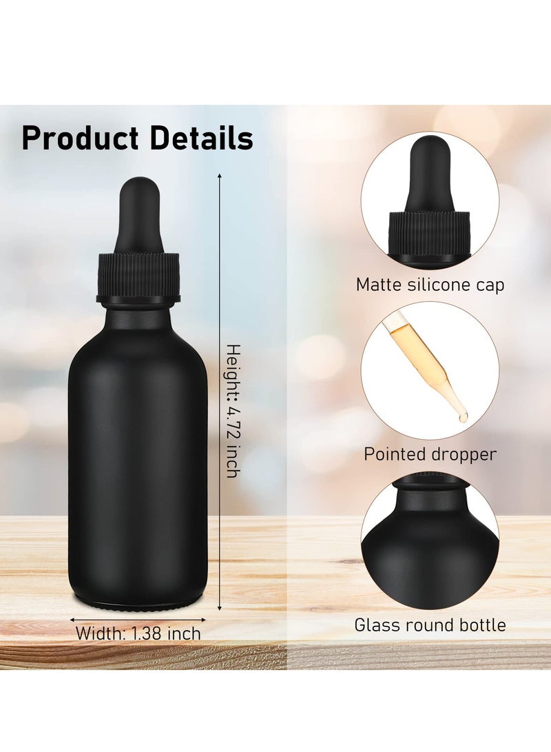 Black Glass Dropper Bottle 2oz, Tincture Bottles with Glass Dropper, with Eye Droppers Leakproof Travel Bottles, for Essential Oils Liquids (100 Pcs)