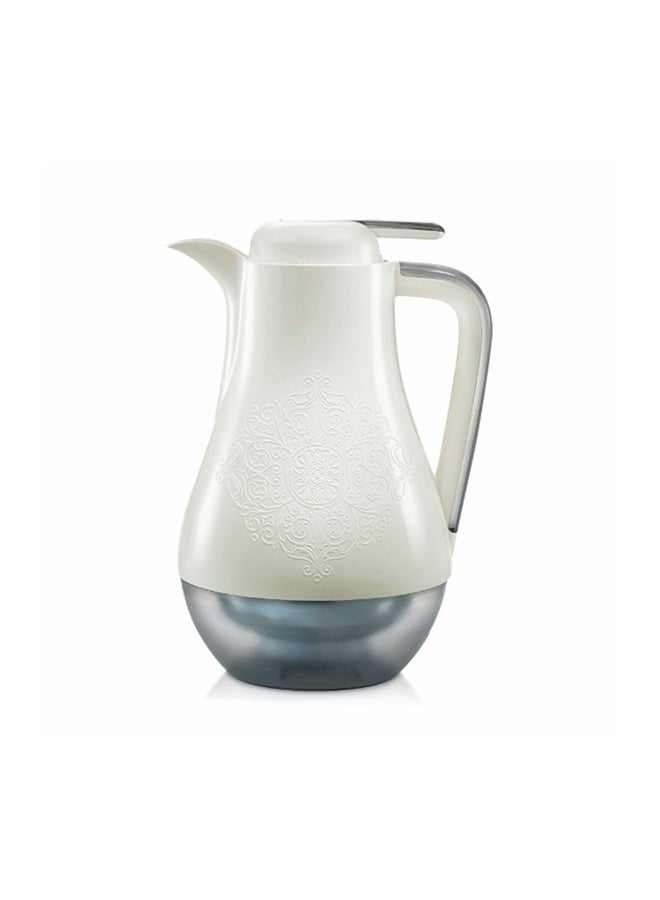 Arabesque Vacuum 1L Jug, White & Blue