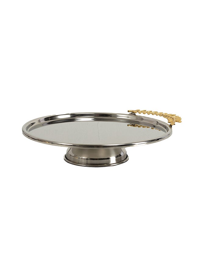 Royal Large Cake Plate, Silver & Gold - 30 cm