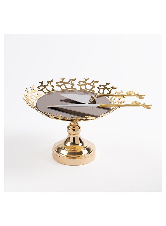 Mozaik Fruit Plate, Gold - 28 cm