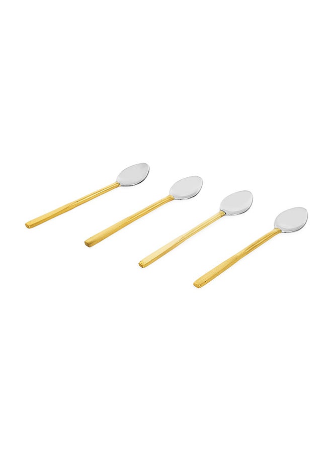 Kevin Tea Spoon Set, Gold & Chrome - Set of 4