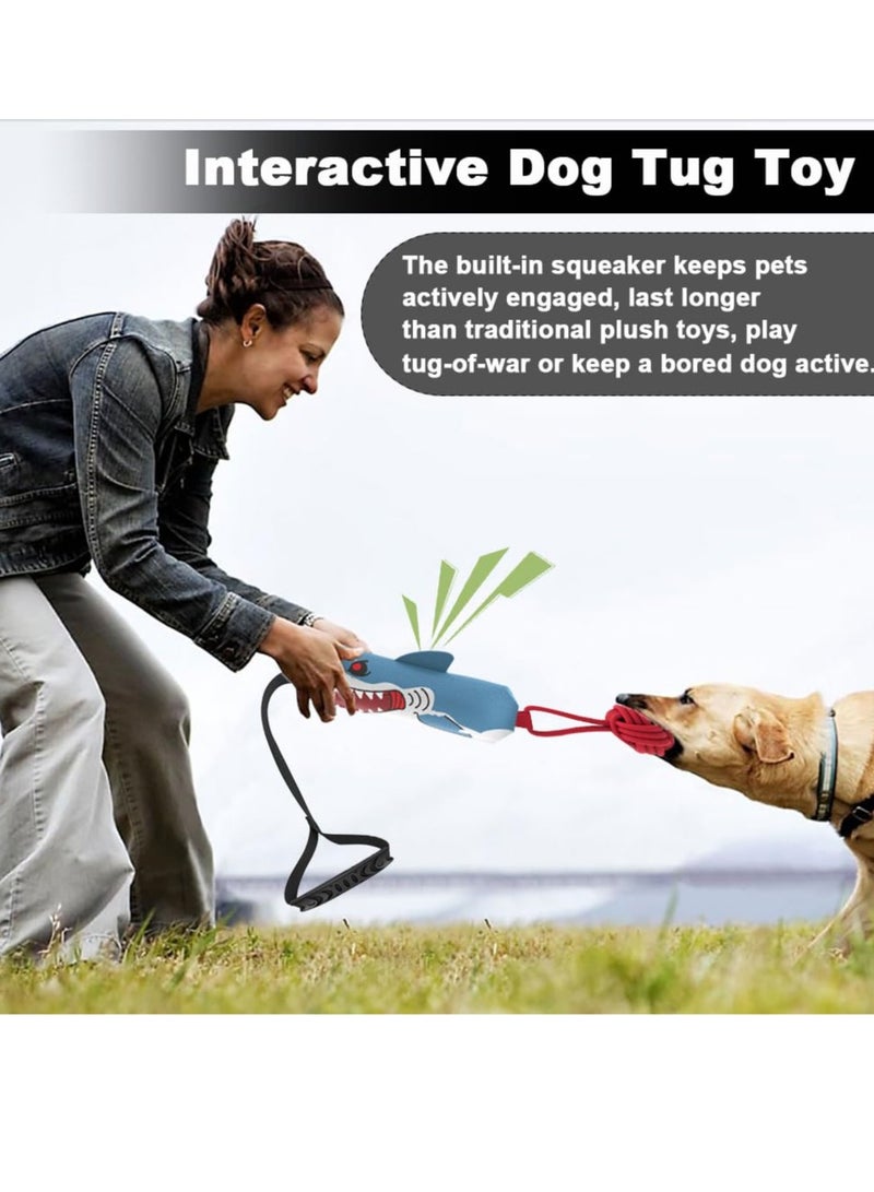Dog Tug of War Toy, Dog Rope Toys Indestructible Dog Toys, Dog Chew Toys for Aggressive Chewers, Tough Puppy Teething Chew Toys for Boredom, Dental Cleaning, Great for Small to Large Breed (Shark)