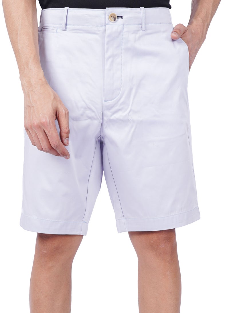 Men's Casual Plain Stretch Shorts in Light Blue