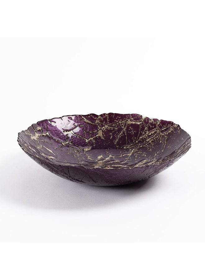 Carrara Decorative Bowl, Purple & Gold - 33x6.5 cm