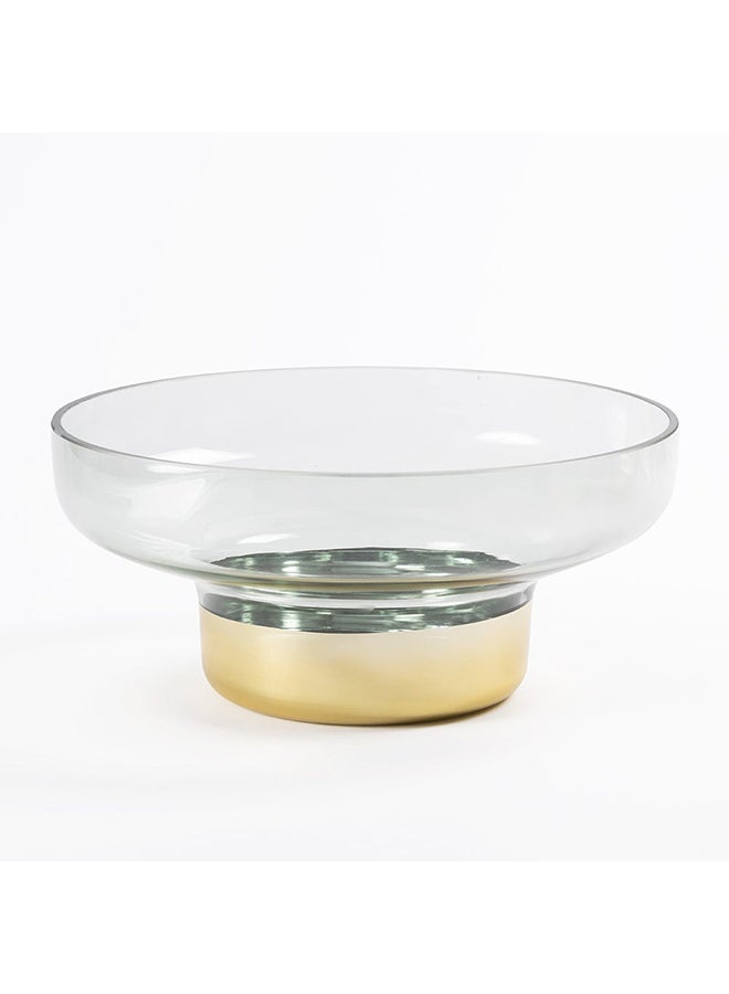 Glam Decorative Bowl, Clear & Gold - 30x13.5 cm
