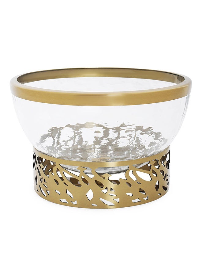 Sujj Decor Bowl, Gold & Clear - Small, 20.3 cm