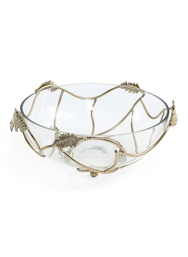 Aby Decorative Bowl, Clear & Gold - 32.39x12.7 cm