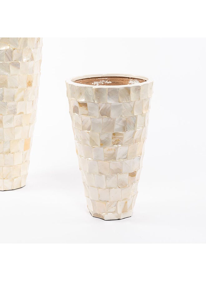 Midas Handicraft Vase, Ivory And Gold - 24.5 cm