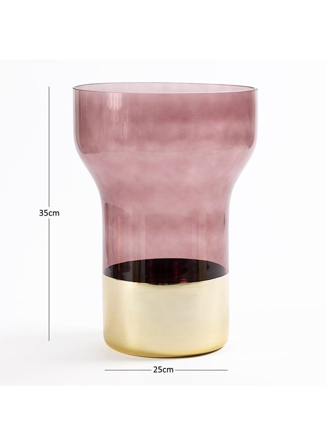 Glam Handmade Vase, Purple And Gold - 25x35 cm