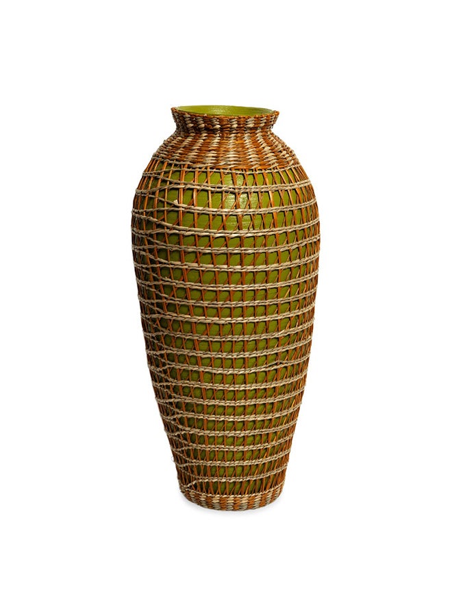 Rainbow Vase, Green And Natural - 29x54 cm