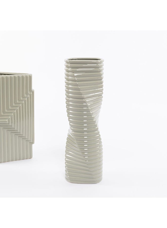 Knipe Ceramic Vase, Grey - 14x44.5 cm