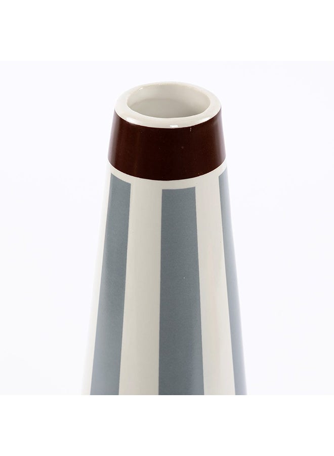 Gala Ceramic Vase, Blue And White - 10x40 cm