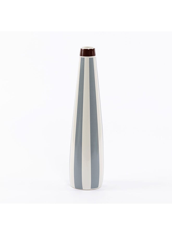 Gala Ceramic Vase, Blue And White - 10x40 cm