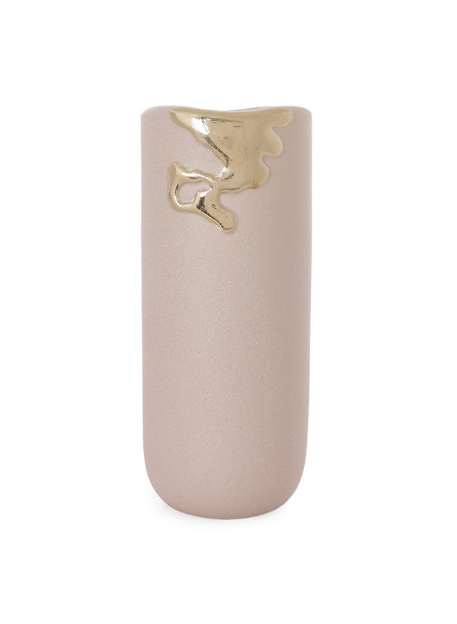 Welby Vase, Beige And Gold - 14x33 cm