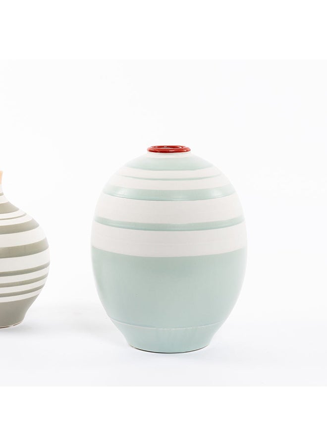 Gala Ceramic Vase, Mint - 22x28 cm
