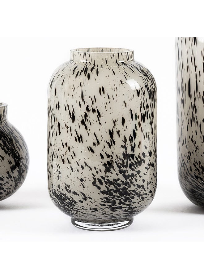 Whirl Handmade Vase, Grey And Black - 15.5x24.5 cm