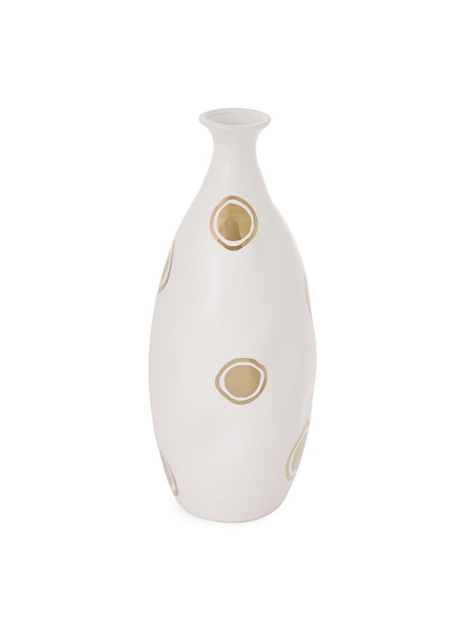 Amira Vase, White And Gold - 16.5x39.5 cm