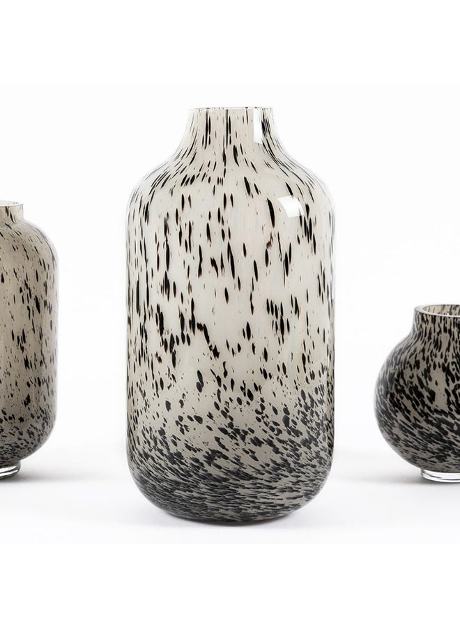 Whirl Handmade Vase, Grey And Black - 18x35.5 cm