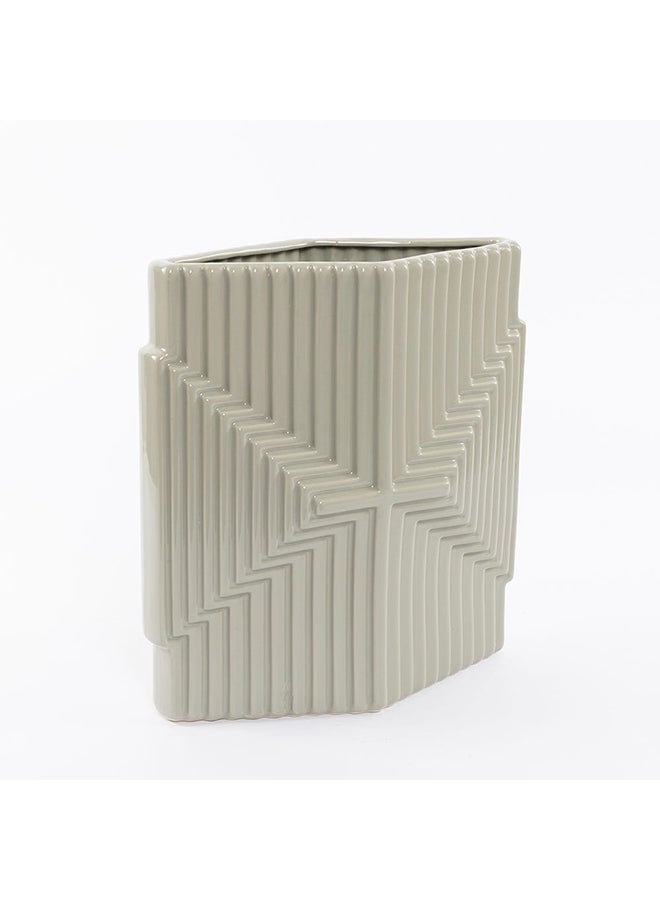 Knipe Ceramic Vase, Grey - 34x36.5 cm