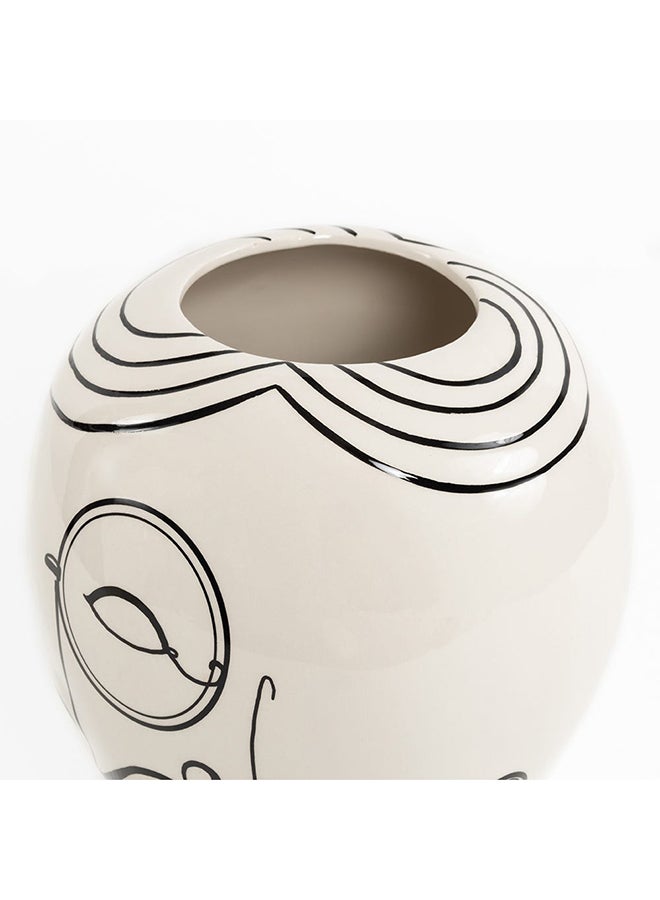 Unique Head Vase, White - 19x30.2 cm