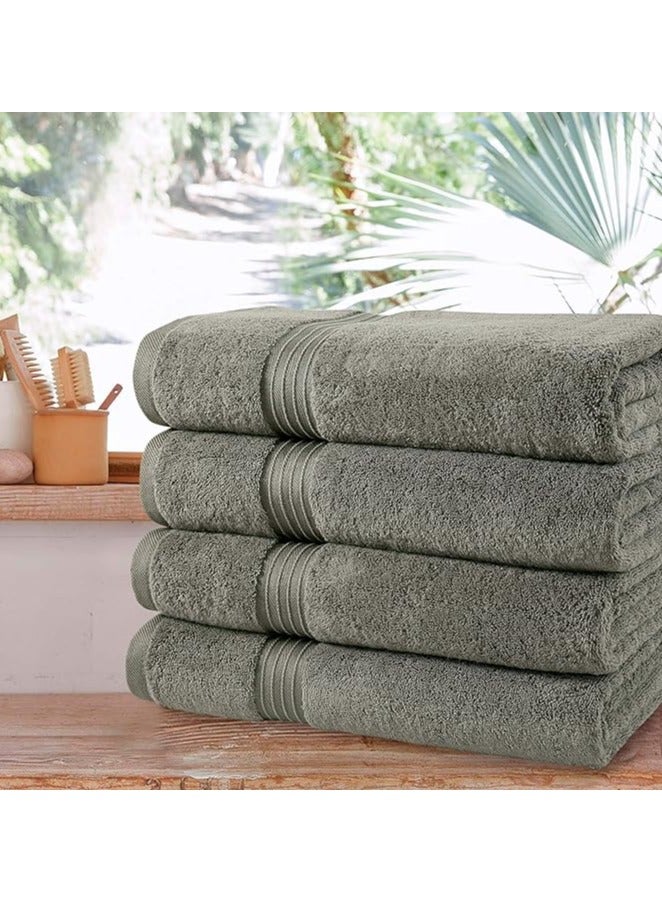 Comfy 70X140Cm Charcoal Grey Combed Cotton 600Gsm Hotel Quality Set Of 4 Pc Bath Towel Set